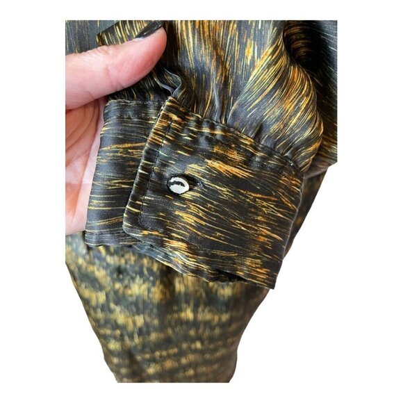 Isabel Marant‎ Black And Gold Long Sleeve Pleated Draped Mini Dress Size M - Picture 6 of 9